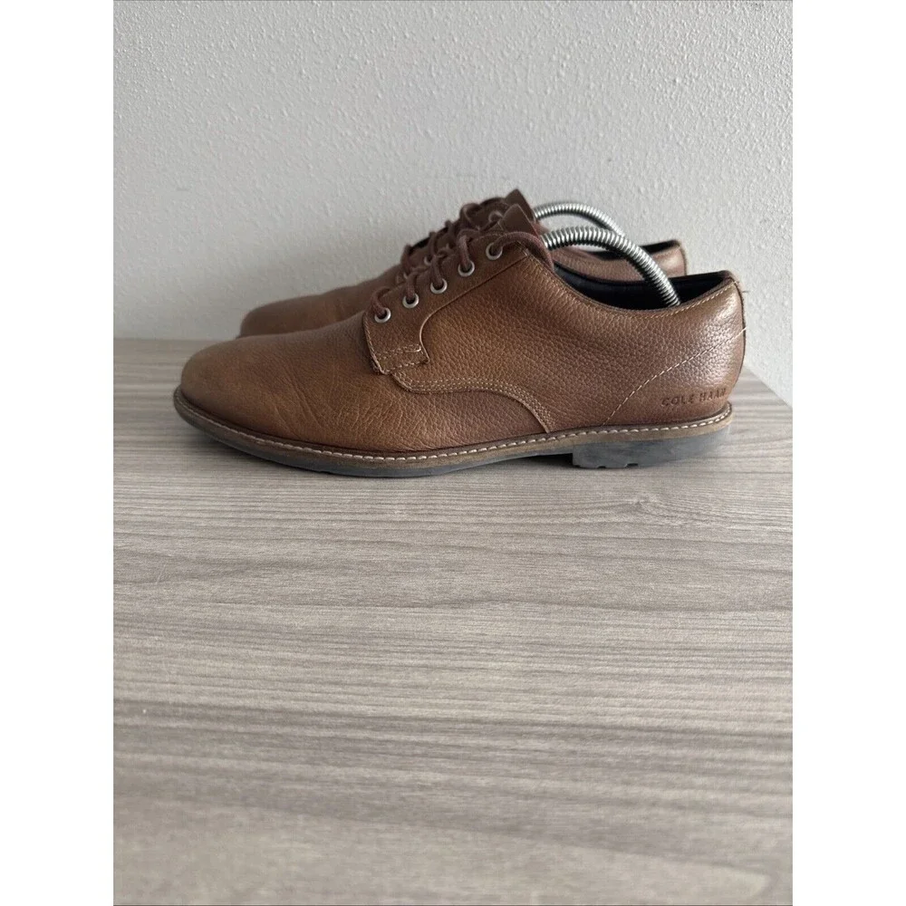 Cole Haan Midland‎ Lug Plain Toe Leather Oxford Shoes Brown C37600 Men’s Size 10